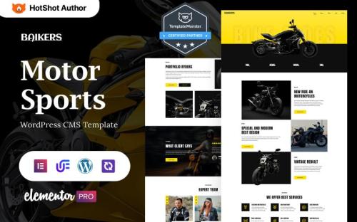 Baikers - Motor Sports And Racing WordPress Elementor Theme theme free